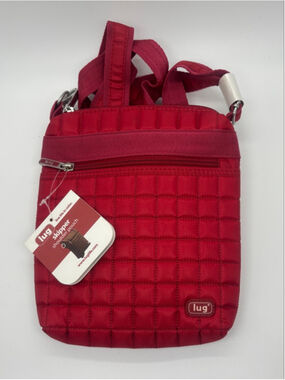 Lug Skipper Crimson Red Quilted Crossbody Bag One Size Travel Compact Packable